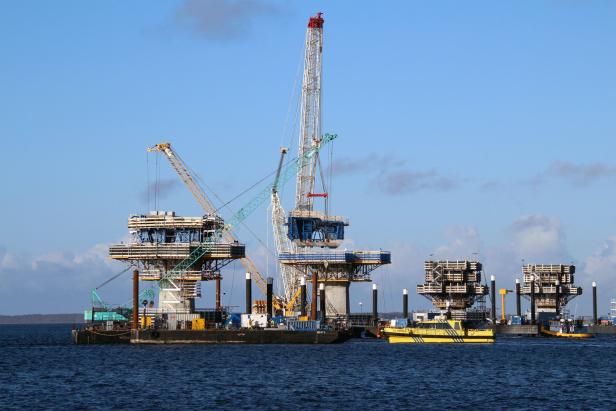 Storstrøm-Brücke  in Dänemark Bau 