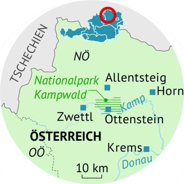 Eine gezeichnete Karte zeigt grob, wo der Nationalpark vorgesehen ist.