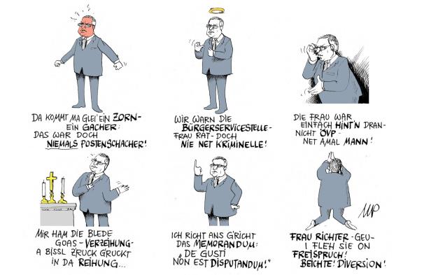 Michael Pammesberger Karikatur Bildtext: De-Gustation? Dis-Gusting?