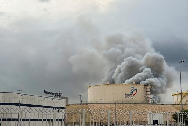 Smoke rises following a strike in Manama