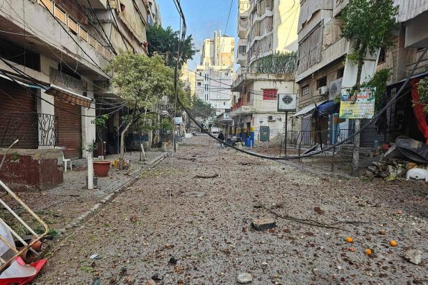 Zerstörung in Haret Hreik, einem Vorort von Beirut.