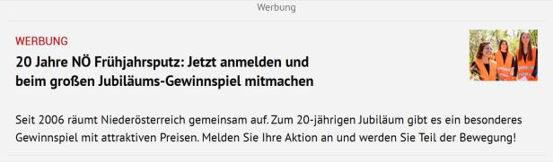 Drei Personen mit Warnwesten werben für 20 Jahre NÖ Frühjahrsputz.
