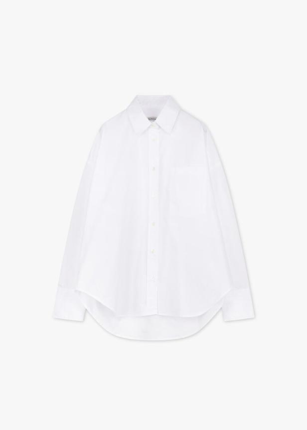 weiße Oversize-Bluse
