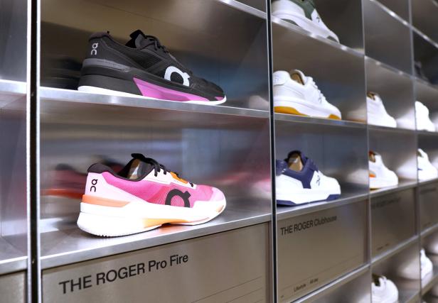 The Roger models, are displayed in a shop of Swiss shoemaker On in Zurich