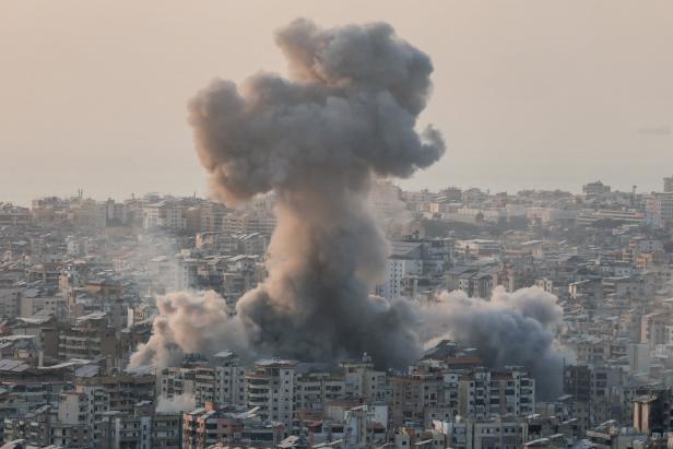 Smoke rises after Israeli strikes on Beirut's southern suburbs