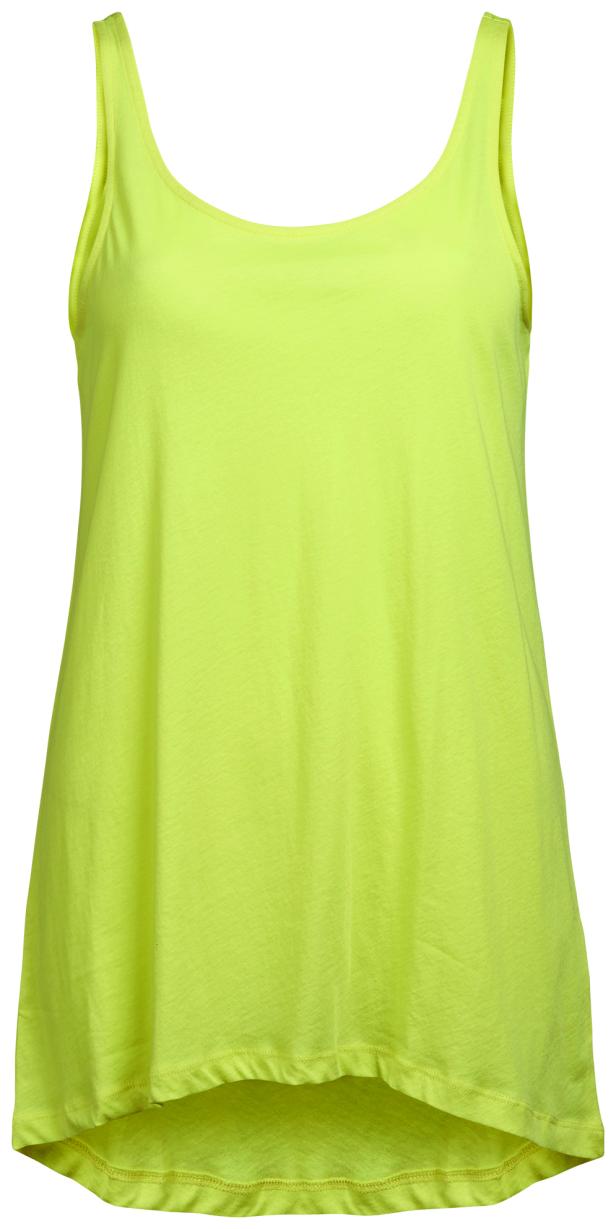 Ein ärmelloses, hellgelbes Oberteil.