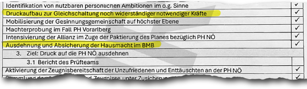 Checkliste einer Intrige