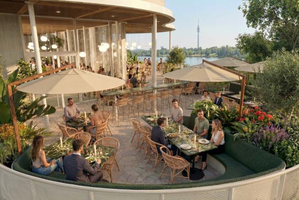 Das Inselrestaurant am Pier 22 in Wien.