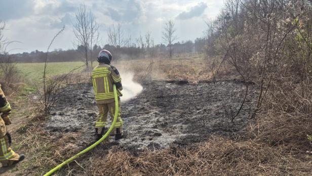 Löscharbeiten der Feuerwehr in Ebreichsdorf