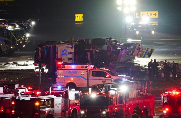 Air Canada Express jet collides with a ground vehicle at LaGuardia airport