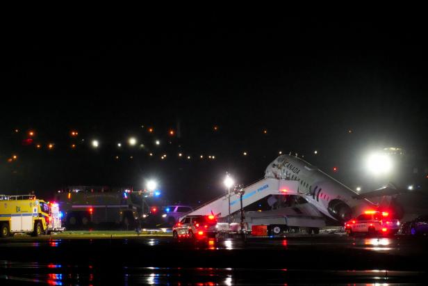 Air Canada Express jet collides with a ground vehicle at LaGuardia airport