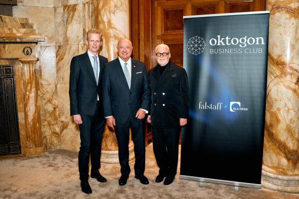 DLA Piper Managing Partner  Christoph Mager, Kanzler Christian Stocker, Falstaff-Herausgeber Wolfgang Rosam