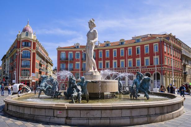 Fontaine du Soleil - Fountain of the Sun in the downtown of Nice - French Riviera