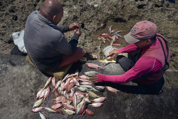 Ulisse und Ruben fischen an Havannas Gestade.
