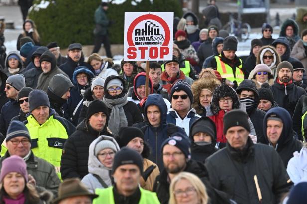 Im Februar 2023: Protest gegen den angekündigten Bau des CATL-Werks.
