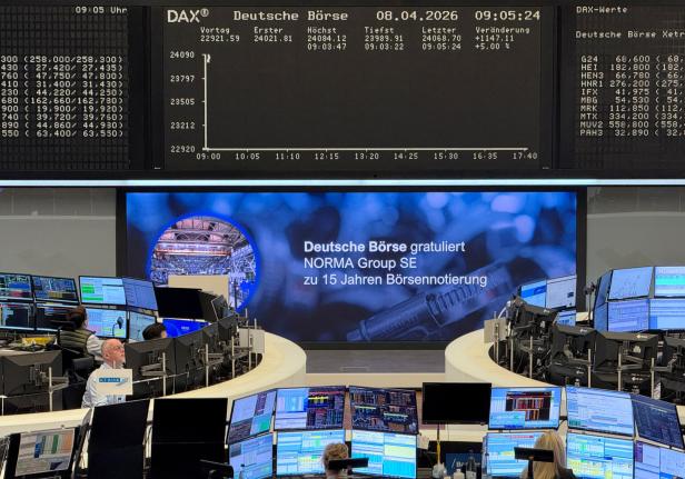 The German share price index DAX graph is pictured at the stock exchange in Frankfurt