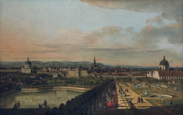 Gemälde „Wien vom Belvedere aus gesehen“ von Bernardo Bellotto