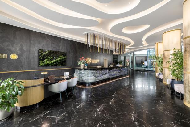 Der Eingangsbereich eines Hotels 