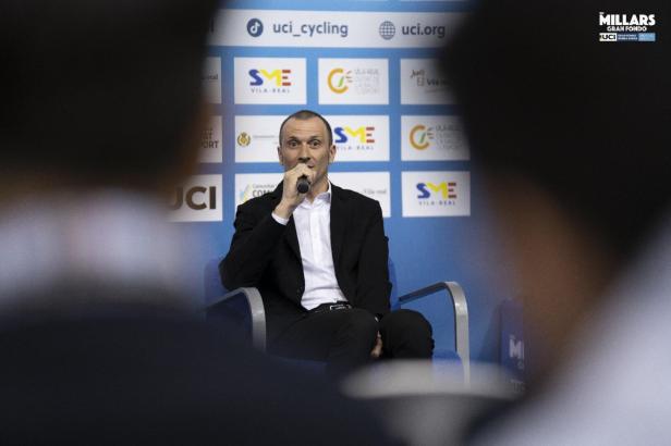 Ivan Basso bei einem Vortrag im Jahr 2025.