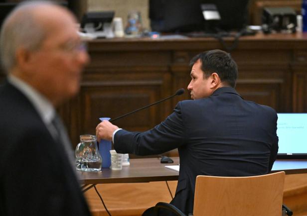 Werner Suppan und Thomas Schmid beim Prozess gegen Ex-Kanzler Sebastian Kurz 