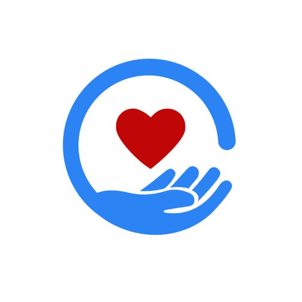Hands with heart icon or Valentines give symbol