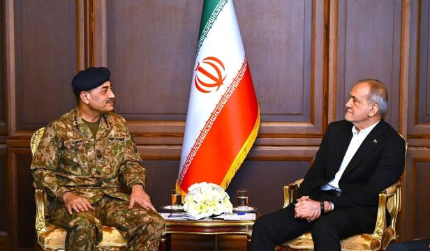 Iranian President Masoud Pezeshkian meets with Pakistan army chief Field Marshal Asim Munir, in Tehran