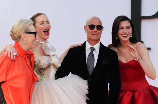 Streep, Blunt ,Tucci und Hathaway bei der Weltpremiere von "Der Teufel trägt Prada 2" in New York