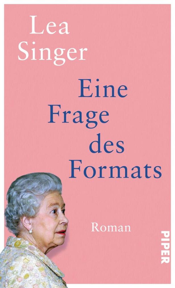 Das Buch "Eine Frage des Formats" von Lea Singer zeigt Königin Elizabeth II. auf rosafarbenem Grund.