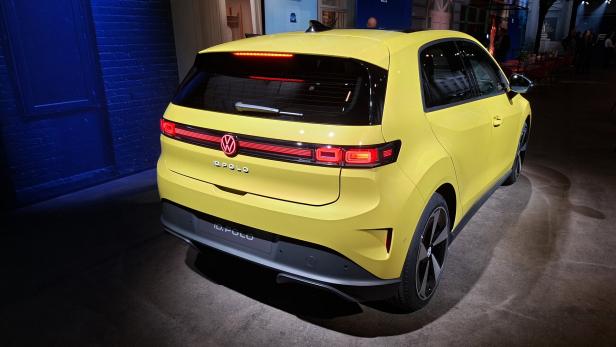 VW ID.Polo von hinten: Ein stoisches G'schau und breite LED-Leiste.
