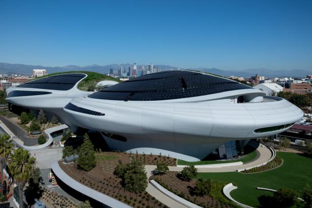 Views of the Lucas Museum of Narrative Art in Exposition Park