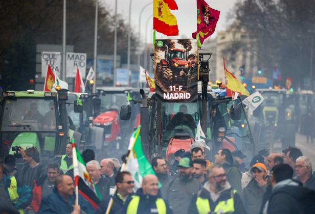 Farmers in Madrid protest over competition from Mercosur imports