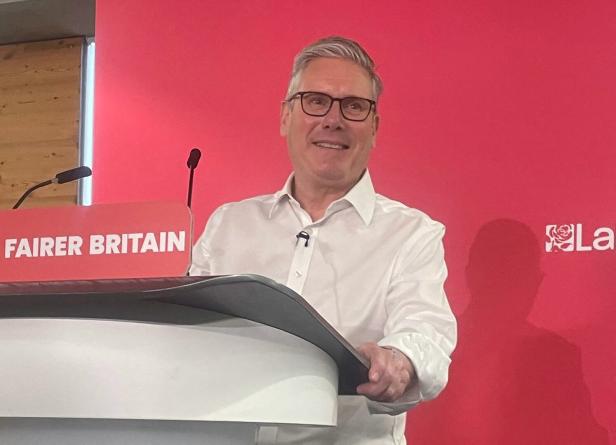 Britains Prime Minister Starmer delivers a speech at a Labour Party event  in London