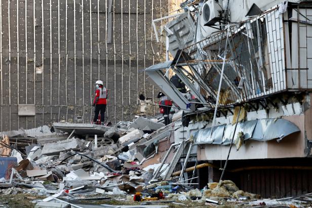 Aftermath of Russian missile and drone strikes, in Kyiv