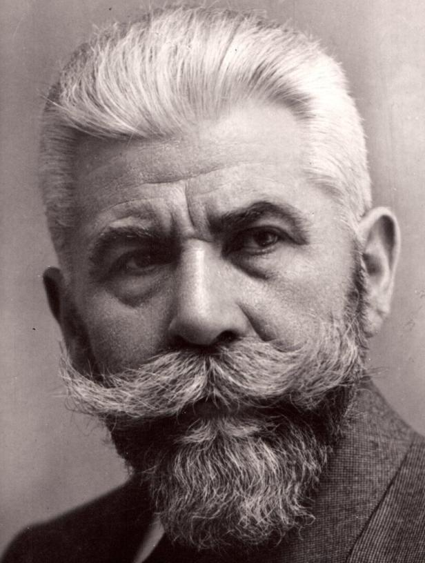 Älterer Mann mit vollem, grauem Bart und Schnurrbart sowie zurückgekämmtem, grauem Haar.