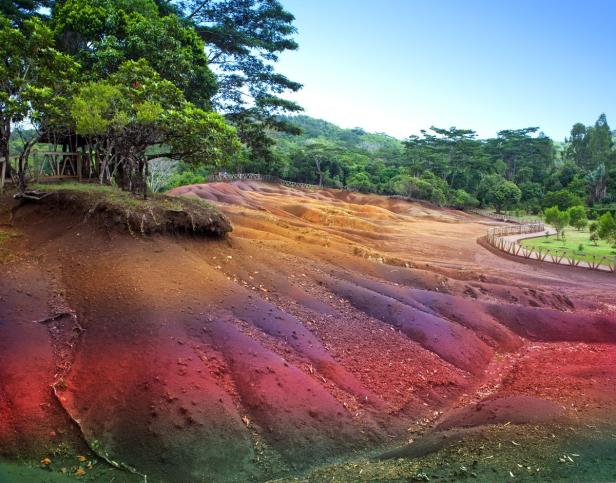 famous tourist place Mauritius - earth of seven c