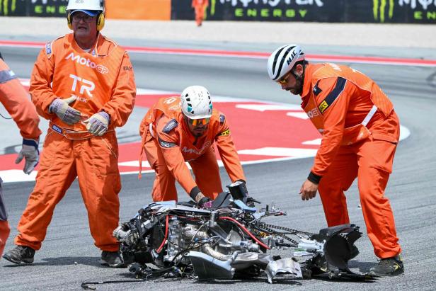 Ein Motorrad-Wrack
