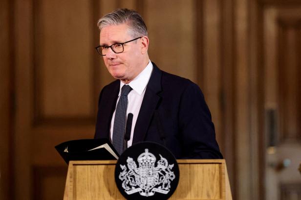 Britain's Prime Minister Keir Starmer attends a meeting with leaders from across society to discuss tackling antisemitism, at Downing Street in London