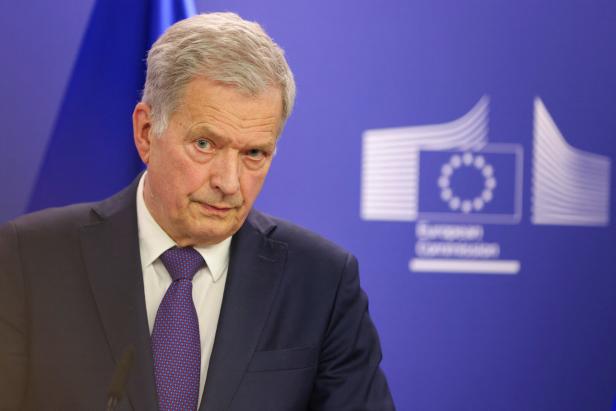 European Commission President Ursula von der Leyen welcomes Former President of Finland Sauli Niinisto in Brussels