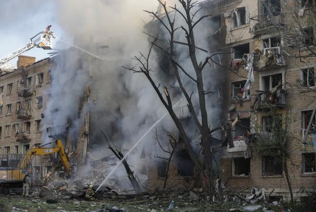 Russian drone and missile attack hits several sites across Kyiv