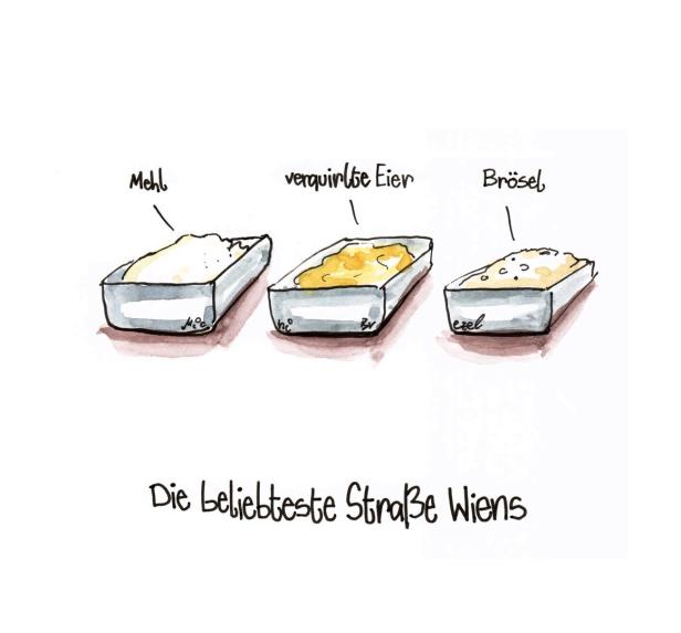 Ananas Kunstverlag Cartoon: Schönste Straße Wiens von Michi Brezel