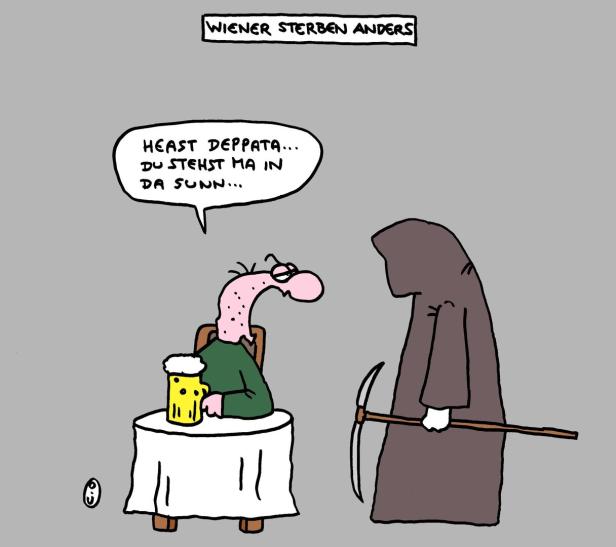 Ananas Kunstverlag Cartoon: Wiener sterben anders