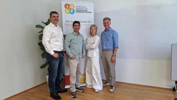 Christian Hofmann, Stefano Coss, Karin Mairitsch, Heribert Strasser, Gründungsmitglieder der Interessensgemeinschaft Gemeinsame Energienutzung (IGGE).
