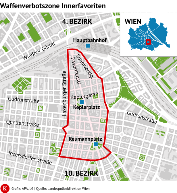 Waffenverbotszone Favoriten