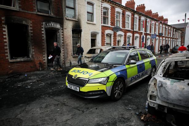 Aftermath of anti-immigrant protests after a June 8 knife attack left a man seriously injured and prompted police to declare a critical incident, in Belfast