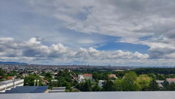 Ausblick von der ORF-Terrasse im sechsten Stock auf Wien.