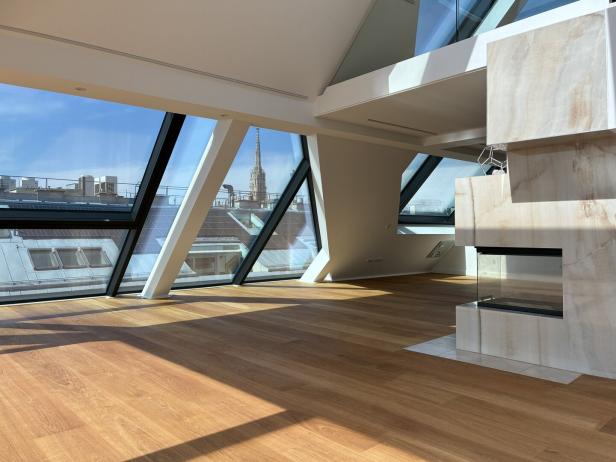 Penthouse-Maisonette mit Kamin