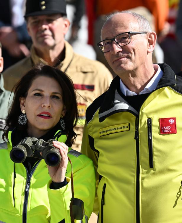 Karoline Edtstadler (Salzburgs Landeshauptfrau) und Anton Mattle (Tiroler Landeshauptmann)
