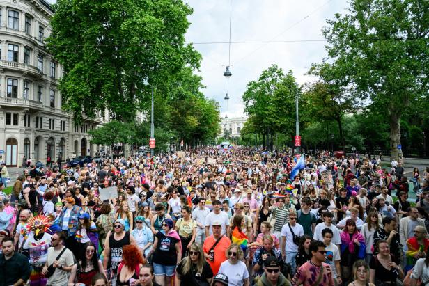 Teilnehmer der 30. Regenbogenparade in Wien
