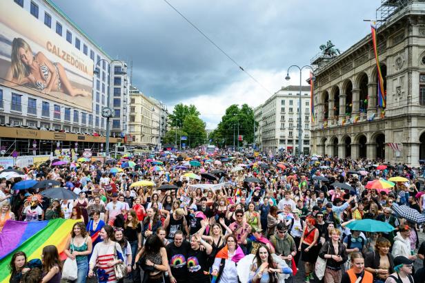 Teilnehmer der 30. Regenbogenparade in Wien