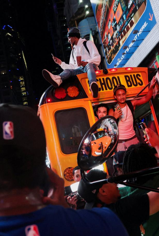 Fans gather in New York ahead of Game 5 of the NBA Finals between the Knicks and Spurs